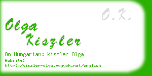 olga kiszler business card